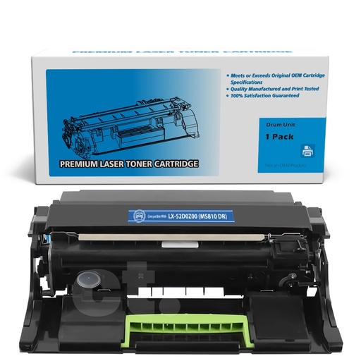 [163180123850] Lexmark 52D0ZA0 MS810 Remanufactured Black Drum Imaging Unit Standard Yield - 1 Pack