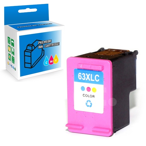 [164140715412] HP 63XL F6U63AN Remanufactured Tri-Color High Yield Ink Cartridge -1 Pack