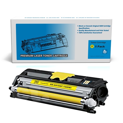 [162160419723] Konica-Minolta A0V306F (QMS1600) Compatible Yellow Standard Yield Toner Cartridge -1 Pack