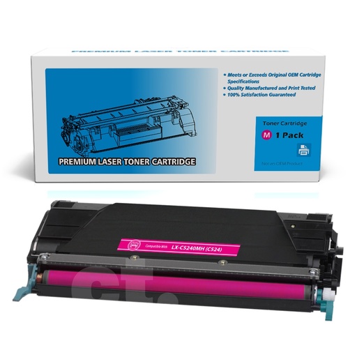 [162180319812] Lexmark C5240MH (C524) Remanufactured Magenta Standard Yield Toner Cartridge -1 Pack