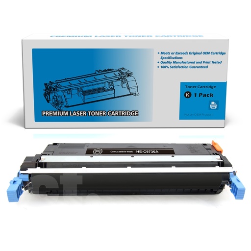 [162140111050] HP C9730A 645A Remanufactured Black Standard Yield Toner Cartridge -1 Pack