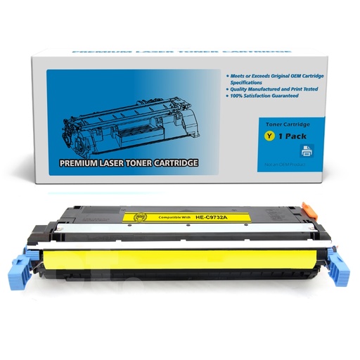 [162140411075] HP C9732A 645A Remanufactured Yellow Standard Yield Toner Cartridge -1 Pack