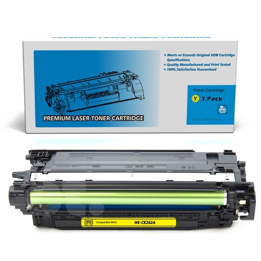 [162140417077] HP CE262A (648A) Compatible Yellow Standard Yield Toner Cartridge -1 Pack