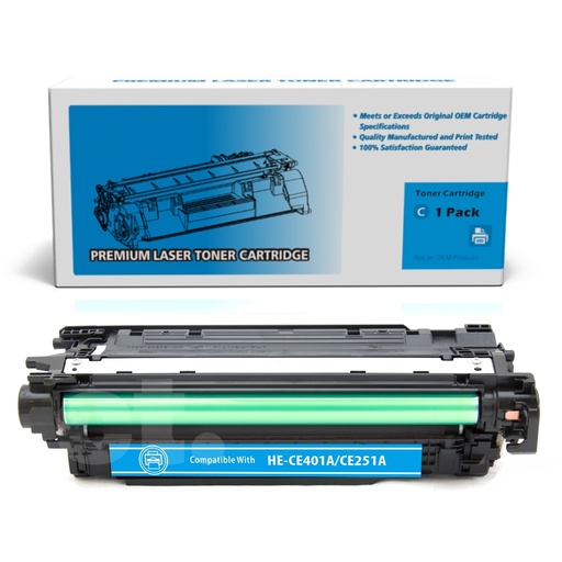 [162140211385] HP CE401A 507A Compatible Cyan Standard Yield Toner Cartridge -1 Pack