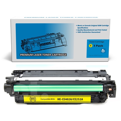 [162140411396] HP CE402A 507A Compatible Yellow Standard Yield Toner Cartridge -1 Pack