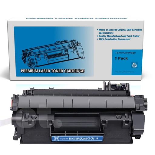 [162140111418] HP CE505A CF280A Canon CRG119 Compatible Black Standard Yield Toner Cartridge -1 Pack