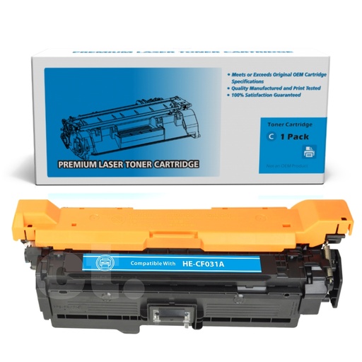 [162140211446] HP CF031A 646A Compatible Cyan Standard Yield Toner Cartridge -1 Pack