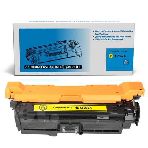 [162140411457] HP CF032A 646A Compatible Yellow Standard Yield Toner Cartridge -1 Pack