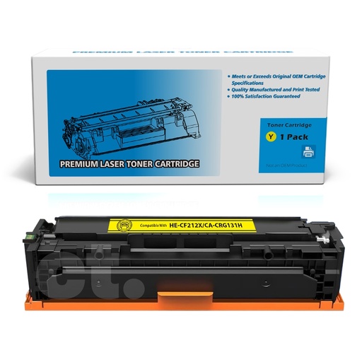 [162140411495] HP CF212A 131A Canon CRG131 Compatible Yellow Standard Yield Toner Cartridge -1 Pack