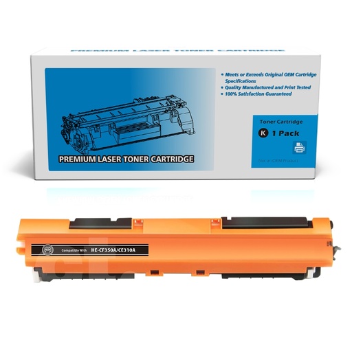[162140111777] HP CF350A 130A CE310A 126A Compatible Black Standard Yield Toner Cartridge -1 Pack