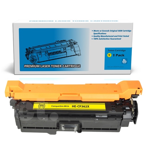[162140411839] HP CF362X 508X Compatible Yellow High Yield Toner Cartridge -1 Pack