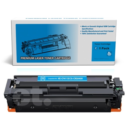 [162140217189] HP CF411X Canon CRG046H C (1253C001) Compatible Cyan High Yield Toner Cartridge -1 Pack