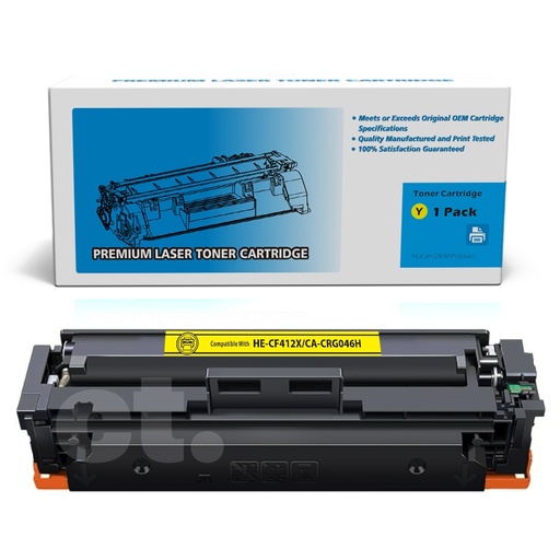 [162140417190] HP CF412X Canon CRG046H Y (1251C001) Compatible Yellow High Yield Toner Cartridge -1 Pack