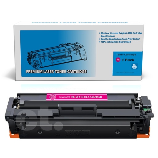 [162140317209] HP CF413X Canon CRG046H M (1252C001) Compatible Magenta High Yield Toner Cartridge -1 Pack