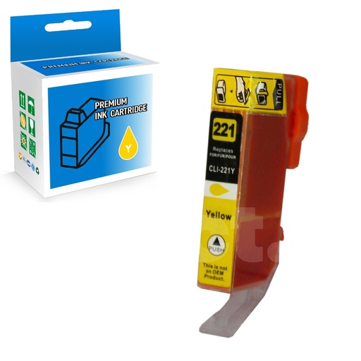 [164110416509] Canon CLI-221 Compatible Yellow Standard Yield Ink Cartridge -1 Pack