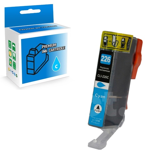 [164110214419] Canon CLI-226 4547B001AA Compatible Cyan Standard Yield Ink Cartridge -1 Pack