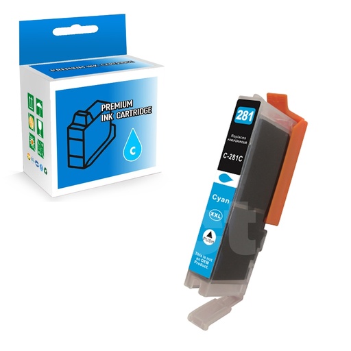 [164110214594] Canon CLI-281XXL 1980C001 Compatible Cyan Extra High Yield Ink Cartridge -1 Pack