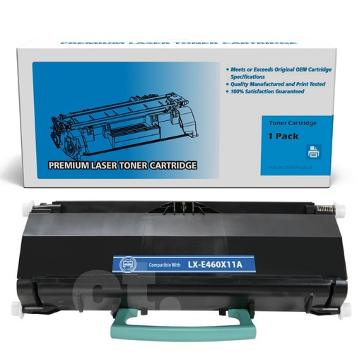 [162180118996] Lexmark E460X11A (E460) Remanufactured Black Standard Yield Toner Cartridge -1 Pack