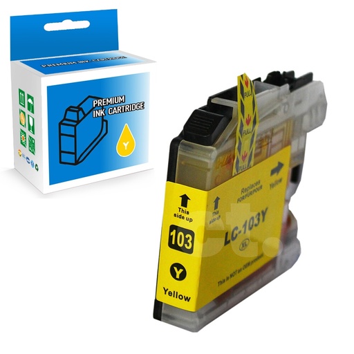 [164100414003] Brother LC103XL Compatible Yellow High Yield Ink Cartridge -1 Pack