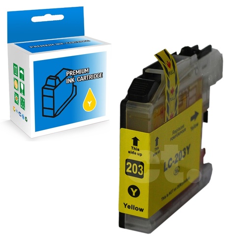 [164100414089] Brother LC203XL Compatible Yellow High Yield Ink Cartridge -1 Pack