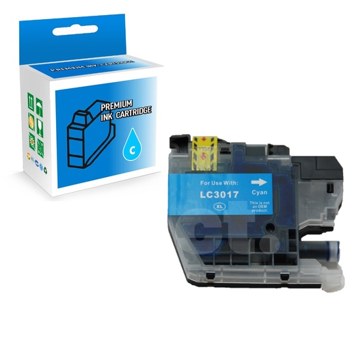 [164100214146] Brother LC3017XL Compatible Cyan High Yield Ink Cartridge -1 Pack
