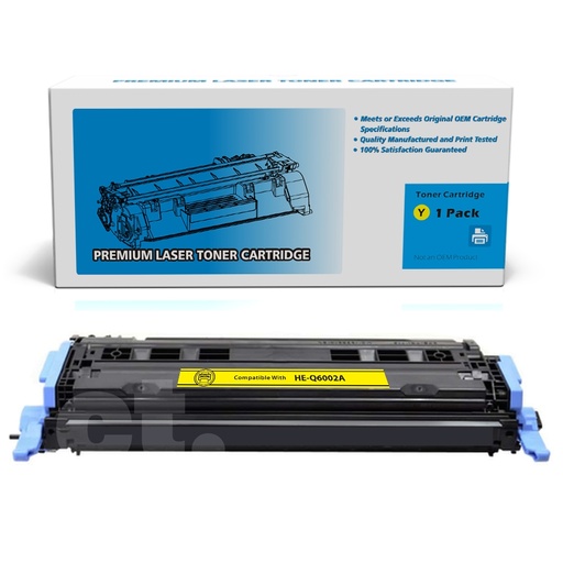 [162140412171] HP Q6002A 124A Remanufactured Yellow Standard Yield Toner Cartridge -1 Pack