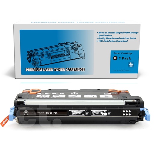 [162140112194] HP Q6470A 501A Remanufactured Black Standard Yield Toner Cartridge -1 Pack