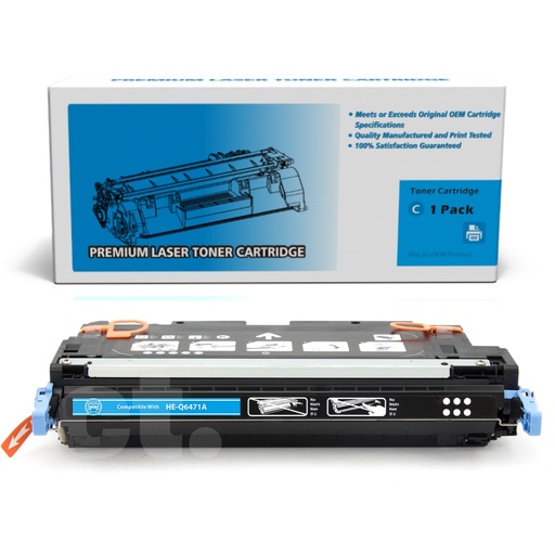 [162140212207] HP Q6471A 501A Remanufactured Cyan Standard Yield Toner Cartridge -1 Pack
