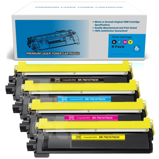 [162100516048] Brother TN-210 TN230 Combo Compatible BK/C/M/Y Standard Yield Toner Cartridge -4 Pack