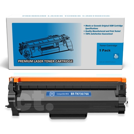 [162100110451] Brother TN-760 TN760 Compatible Black High Yield Toner Cartridge -1 Pack