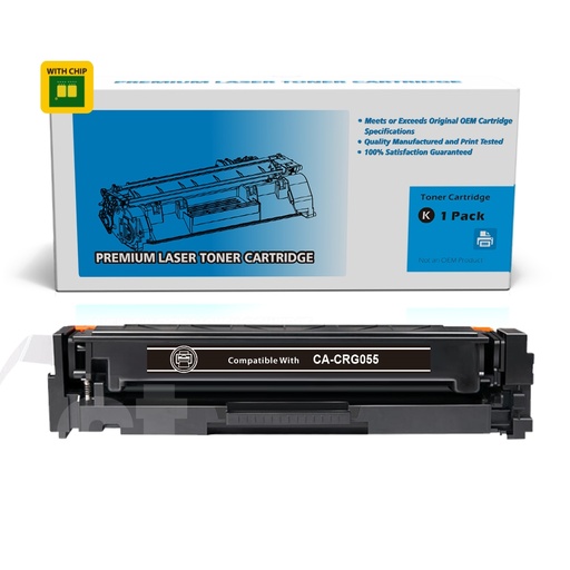 [162110124431] [With Chip] Canon CRG055 Compatible Black Toner Cartridge Standard Yield  - 1 Pack