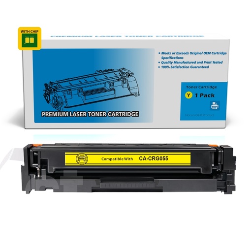 [162110424463] [With Chip] Canon CRG055 CRG 055 Compatible Yellow Toner Cartridge Standard Yield  - 1 Pack