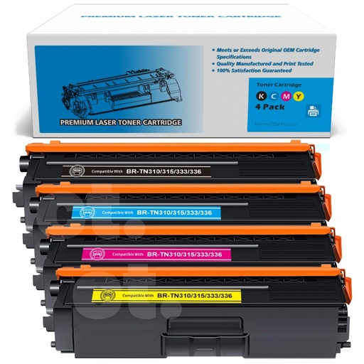 [162100524210] Brother TN-336 TN336 TN-315 TN315 Combo Compatible BK/C/M/Y Toner Cartridge High Yield  - 4 Pack