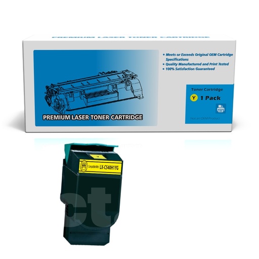 [162180412629] Lexmark C540H1YG Compatible Yellow Standard Yield Toner Cartridge -1 Pack