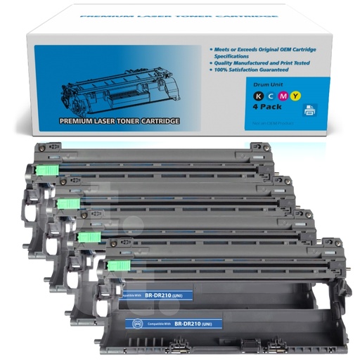 [163100524705] Brother DR-210CL DR210CL Universal Compatible BK/C/M/Y Drum Imaging Unit Standard Yield  - 4 Pack