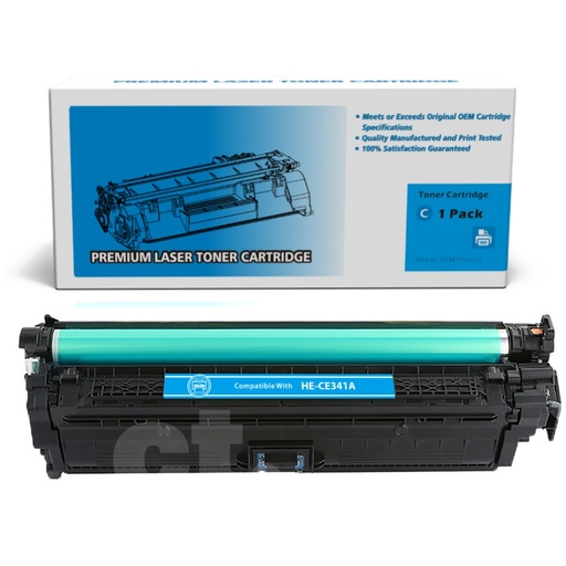 [162140225641] HP CE341A 651A Remanufactured Cyan Standard Yield Toner Cartridge -1 Pack