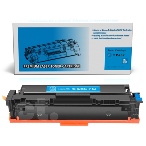 [162140225887] [With Chip] HP W2181X 218X Compatible Cyan Toner Cartridge High Yield - 1 Pack