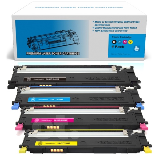 [162220526613] Samsung CLT-409S CLT409S Combo Compatible BK/C/M/Y Toner Cartridge Standard Yield  - 4 Pack