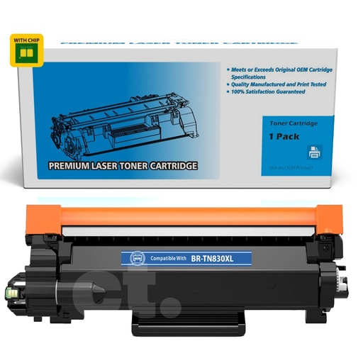 [162100126803] [With Chip] Brother TN-830XL TN830XL Compatible Black Toner Cartridge High Yield -3 Pack