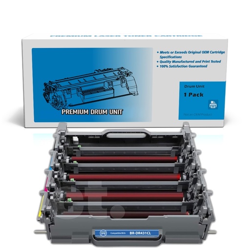 [163100527027] Brother DR-431CL DR431CL DR-433CL DR433CL Remanufactured BK/C/M/Y Standard Yield Drum Imaging Unit -1 Pack