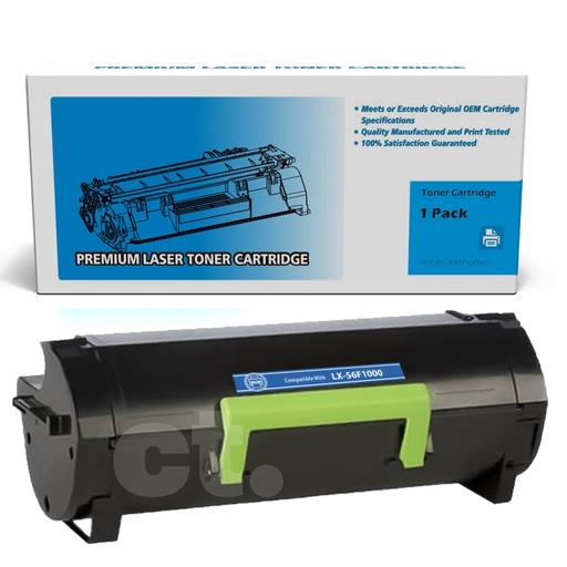 [162180128223] [With Chip] Lexmark 56F1000 Compatible Black Standard Yield Toner Cartridge - 1 Pack