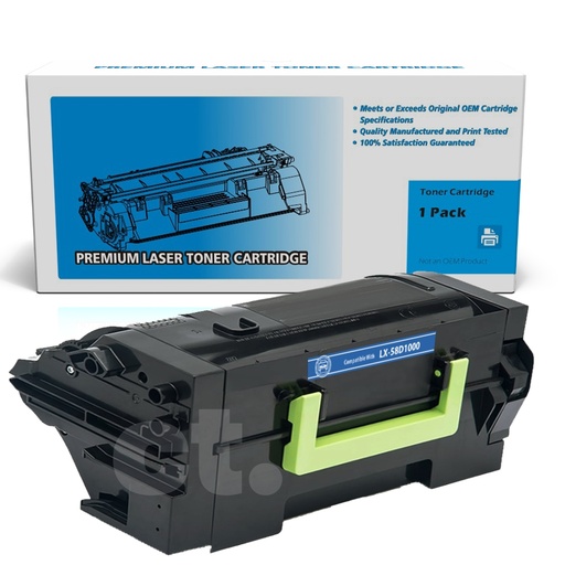 [162180128261] [With Chip] Lexmark 58D1000 Compatible Black Standard Yield Toner Cartridge - 1 Pack